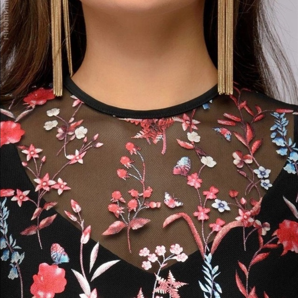 PREORDER NOW! Embroidered Floral Black Midi Dress - Picture 4 of 6